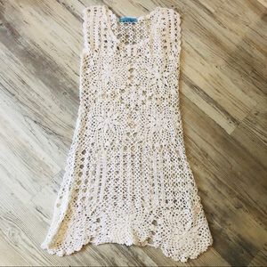 NWOT White crocheted cover up